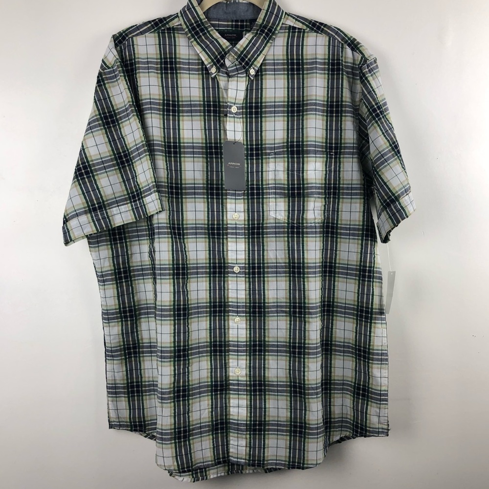 Arrow Men’s Casual Shirt Short Sleeve Plaid Shirt